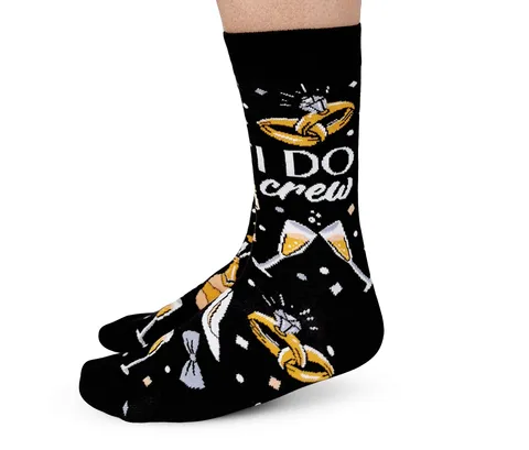 "I Do Crew" Cotton Crew Socks by Uptown Sox