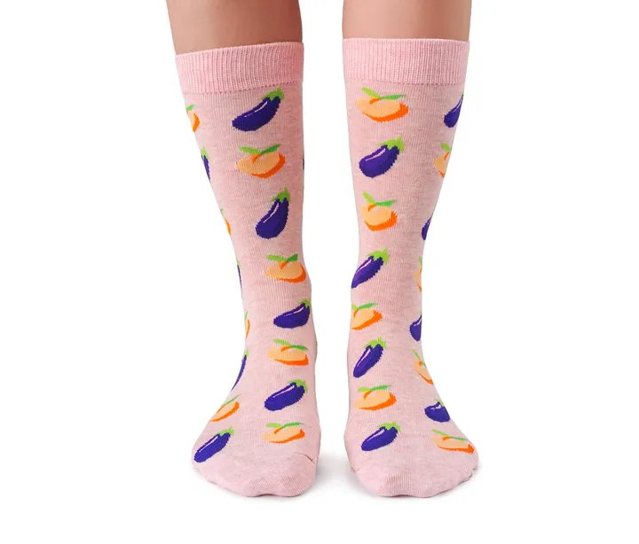 "Just Peachy" Cotton Crew Socks by Uptown Sox