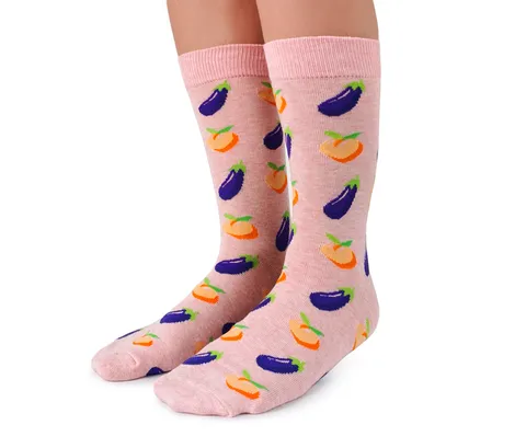 "Just Peachy" Cotton Crew Socks by Uptown Sox