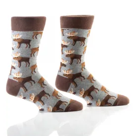 "Mackey Moose" Cotton Dress Crew Socks by YO Sox - Large