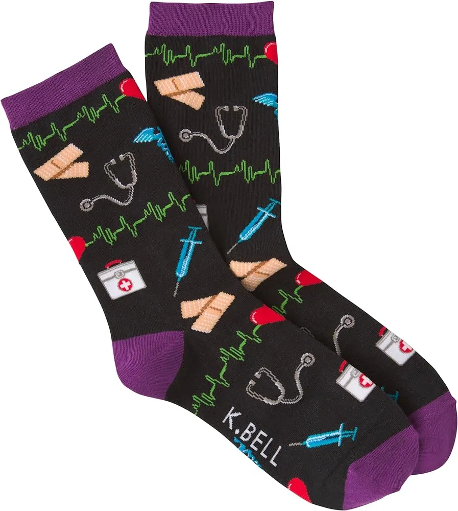 "Occupation" Crew Socks by K Bell-Medium