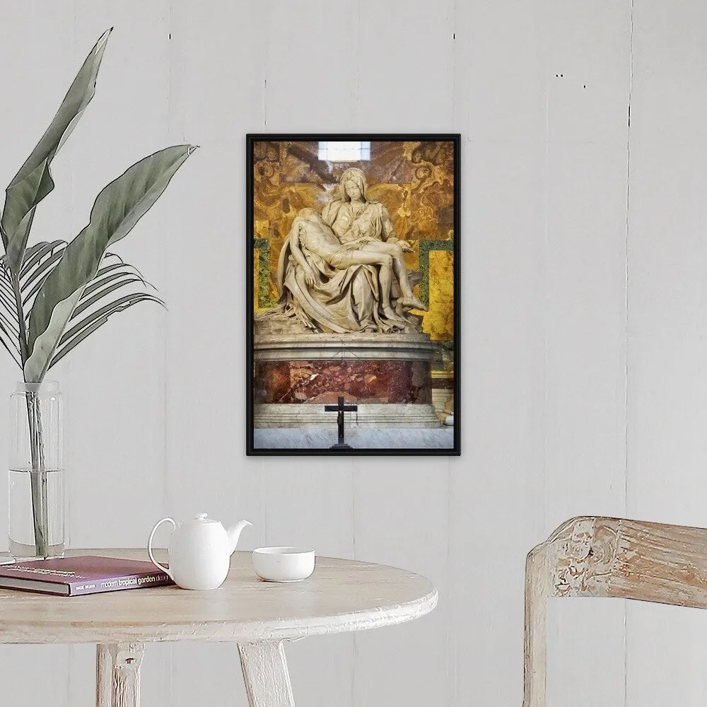 "'The Pieta" located in Saint Peter's Basilica in Rome, Italy" Black Float Frame Canvas Art