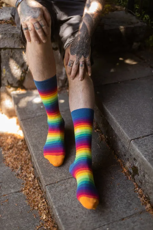 Rainbow Gradient Stripe Crew