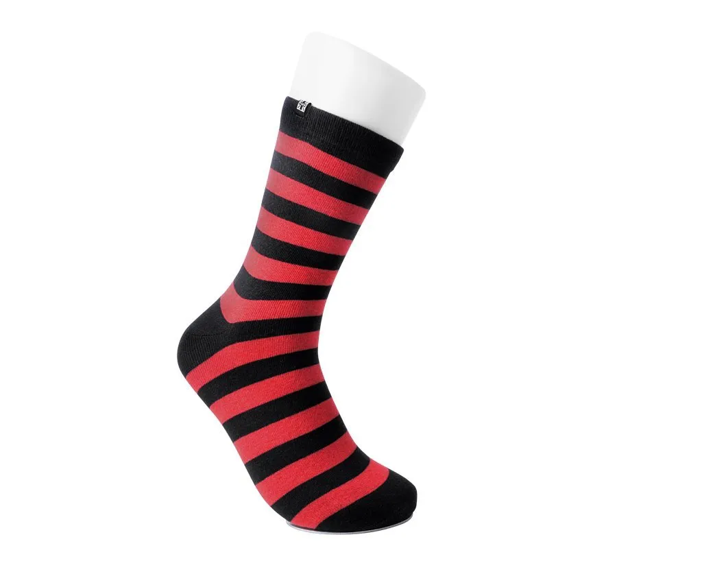 Red & Black Stripe T.U.K Men's Sock