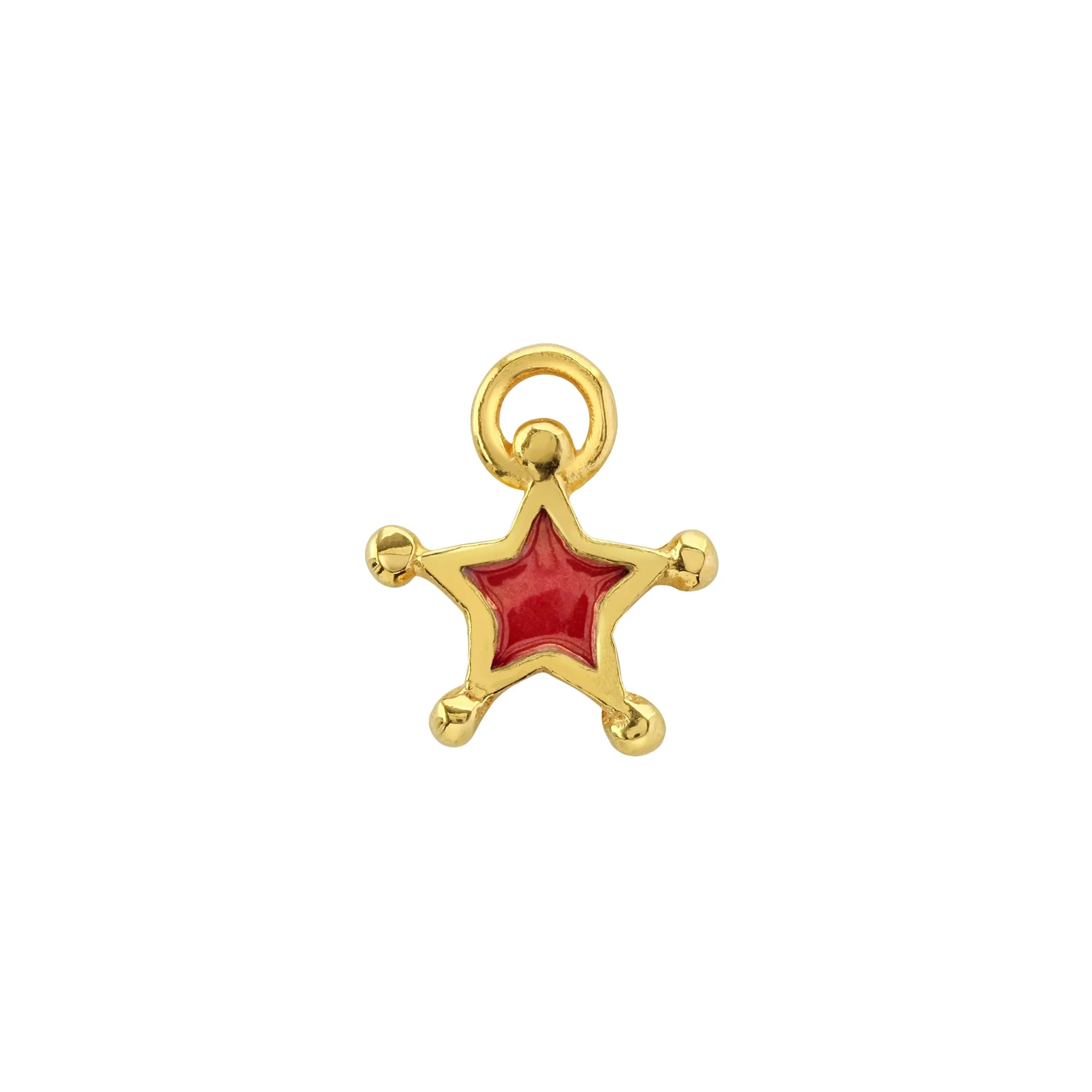 Red Enamel Star Charm