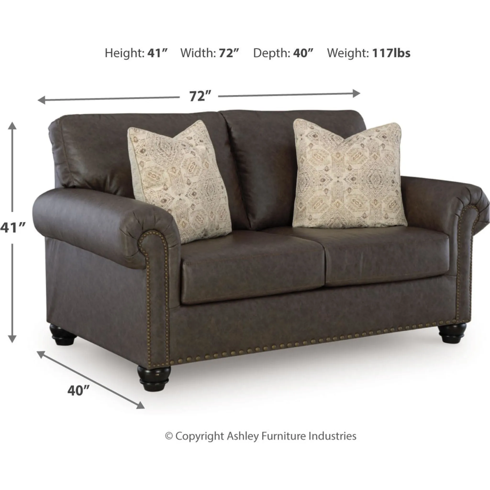 Roxmere Loveseat - Umber