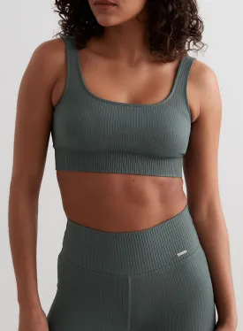 Sage Ribbed Seamless Bra