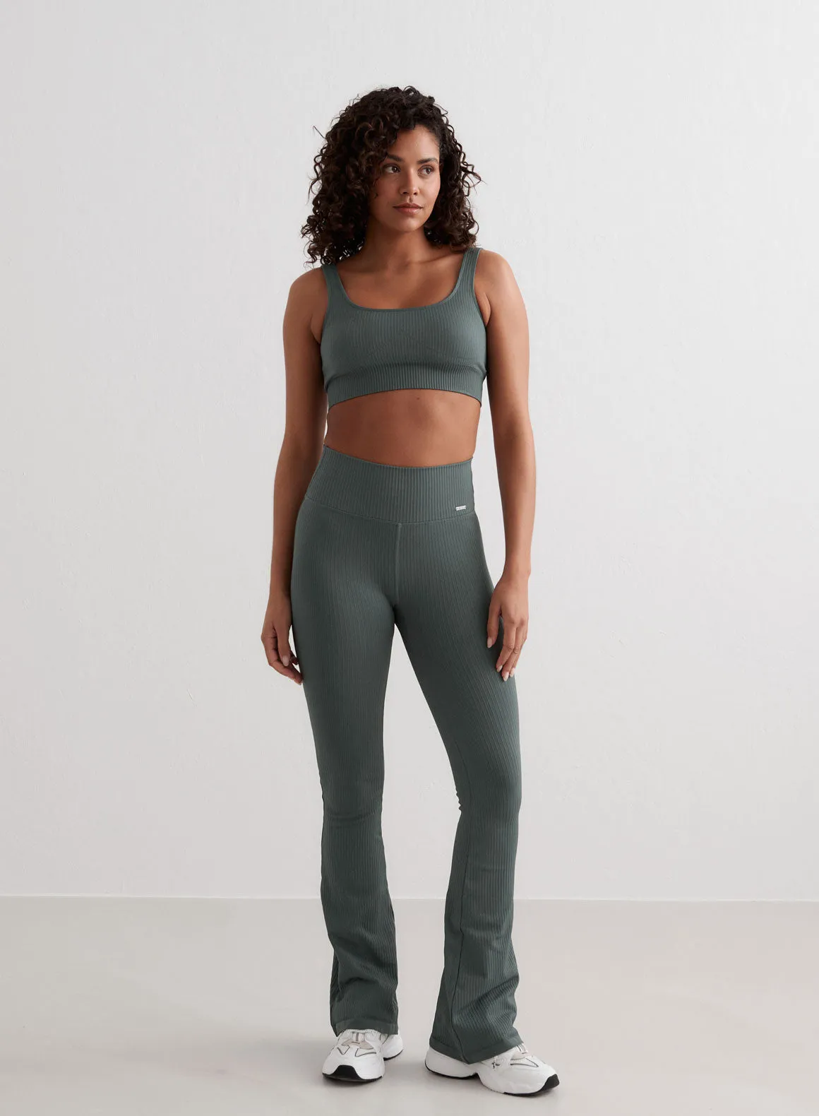 Sage Ribbed Seamless Bra