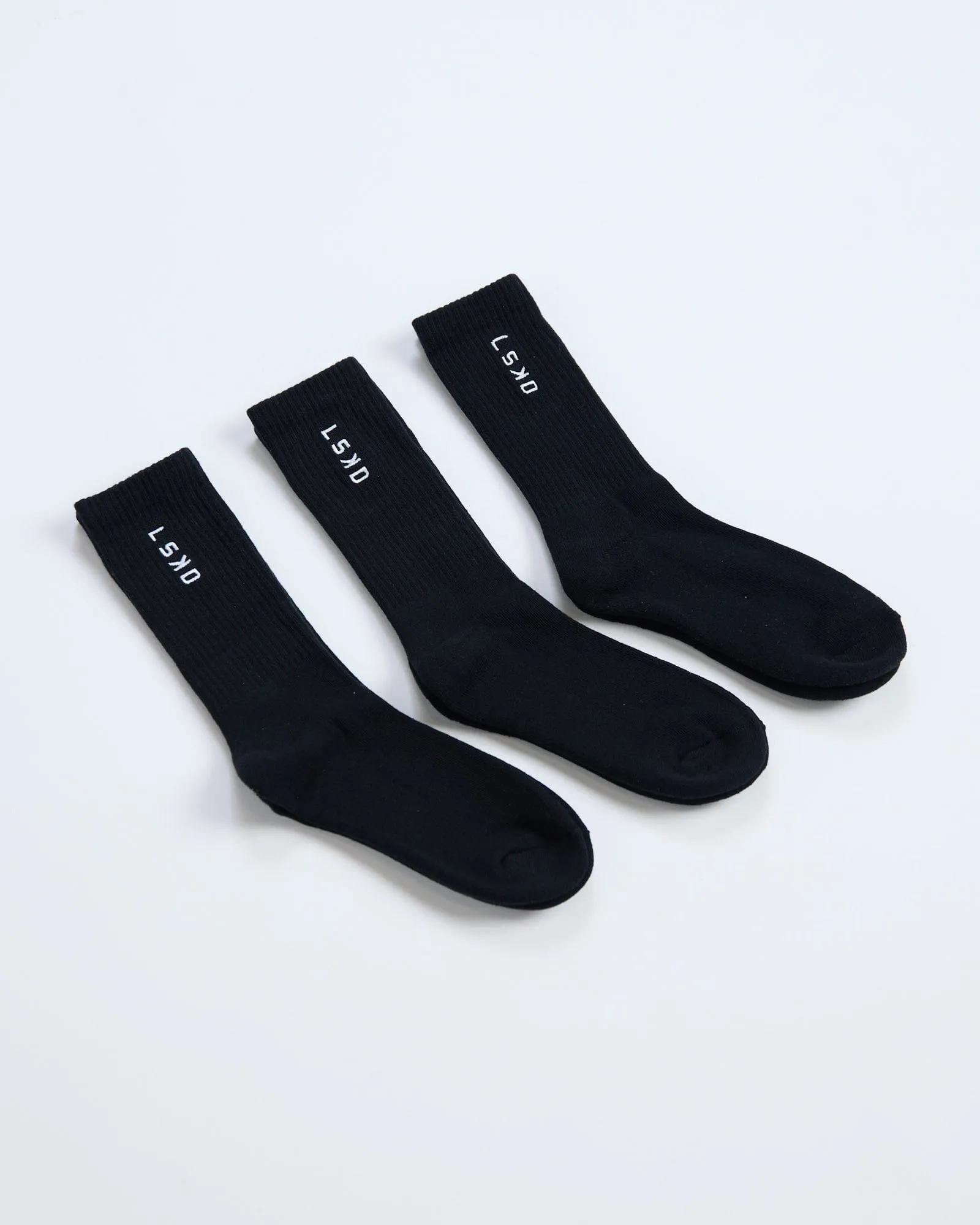 Signal 3 Pack Crew Socks - Black-White