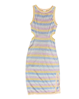 Size L - Suboo Striped Lurex Cutout Dress