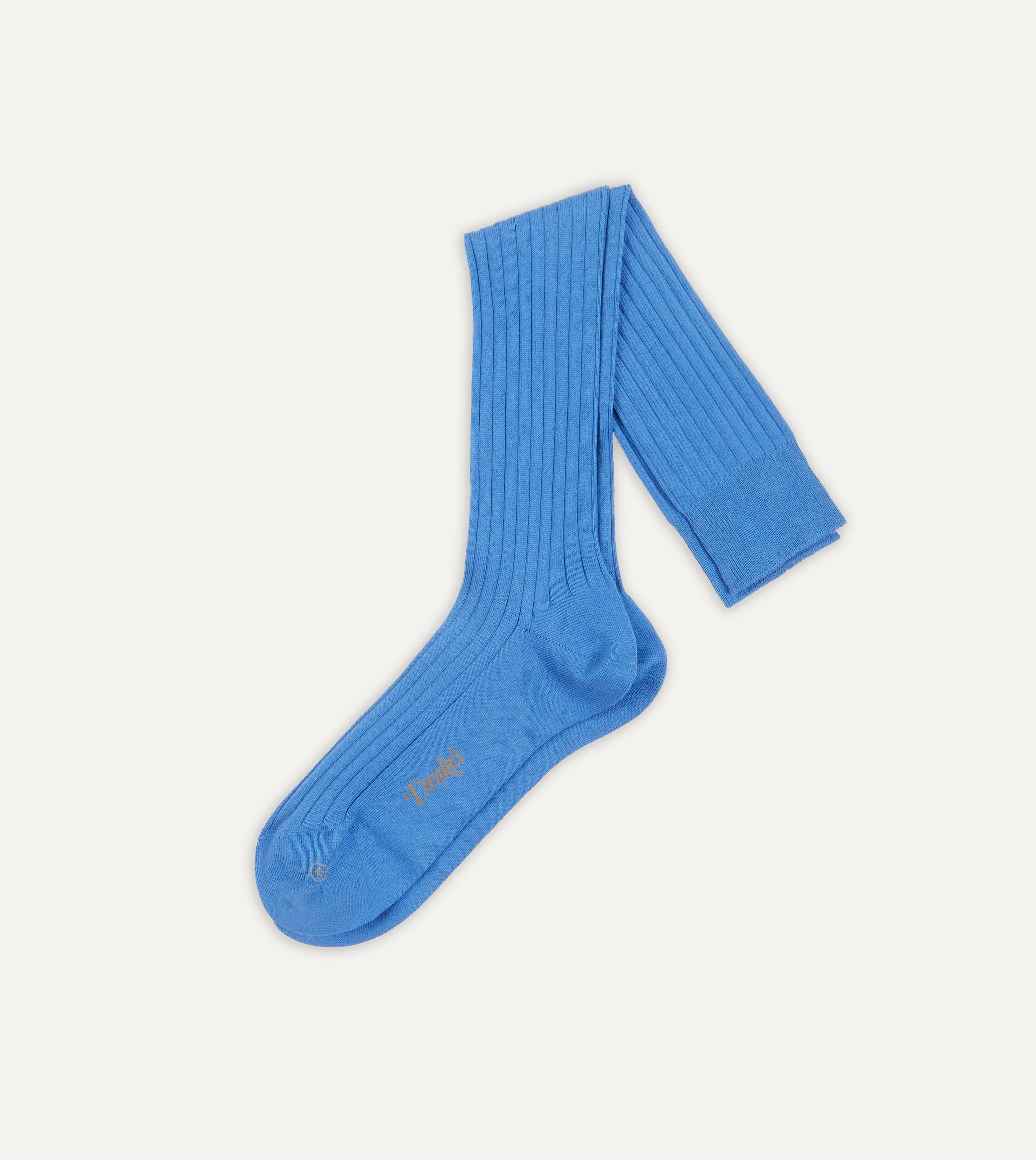 Sky Blue Cotton Over-the-Calf Socks