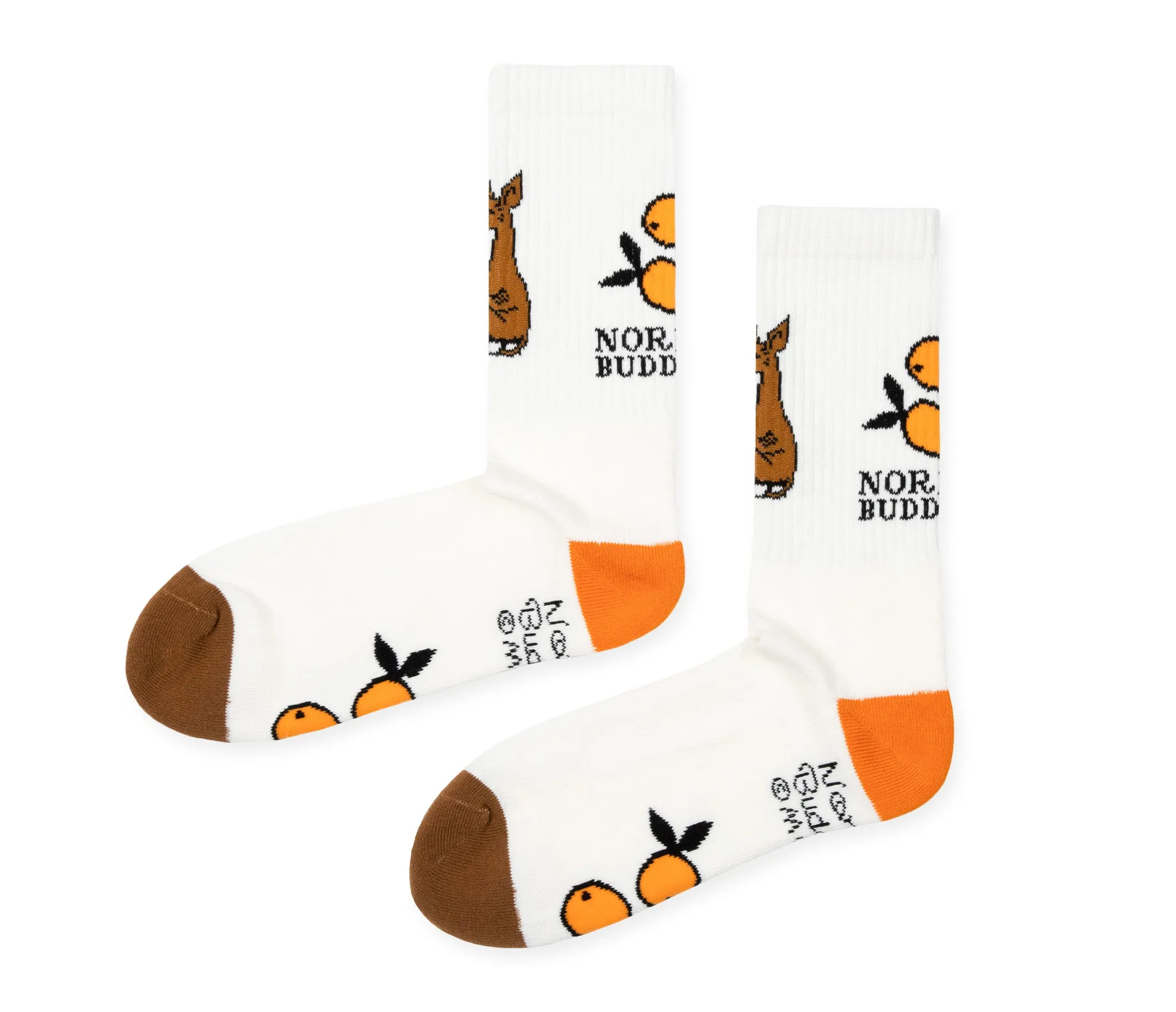 Sniff's Oranges Retro Men Socks - White