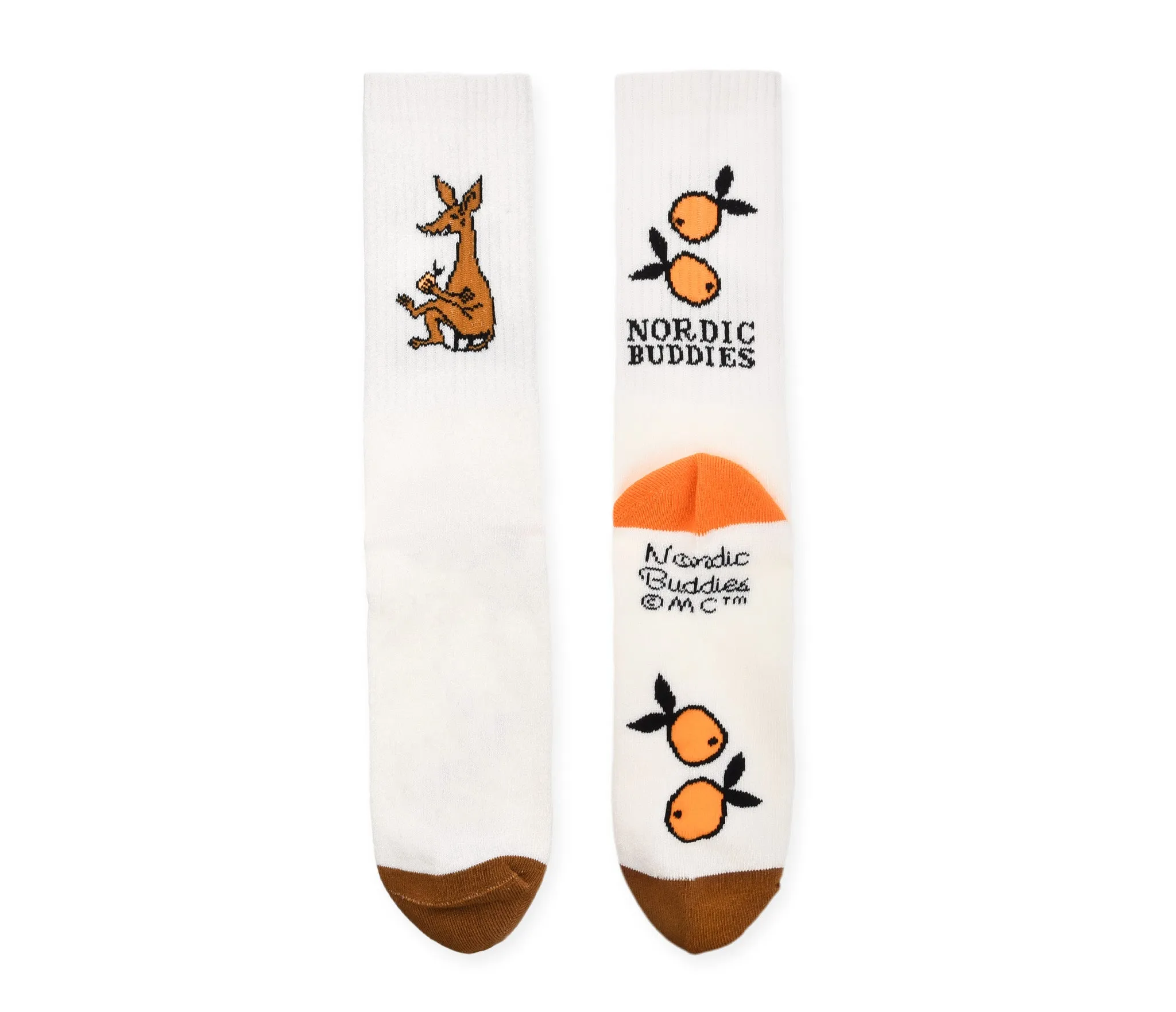 Sniff's Oranges Retro Men Socks - White