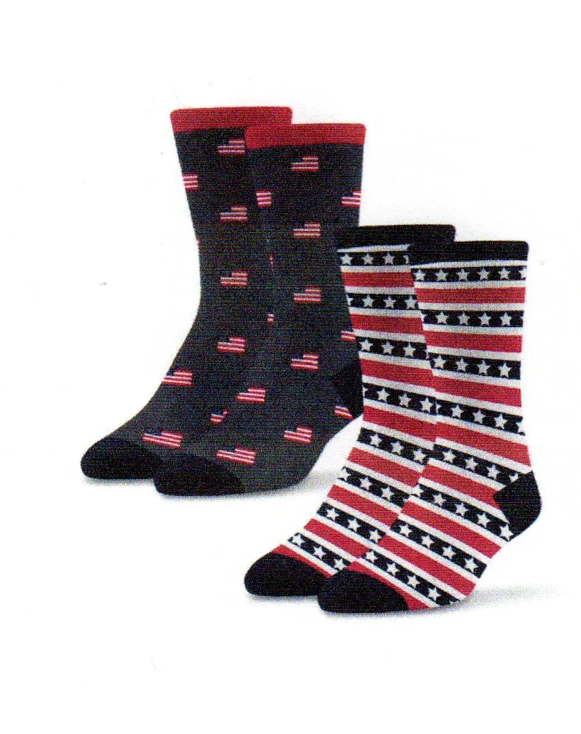 Socktastic Mens 2 Pair Pack Flag Socks