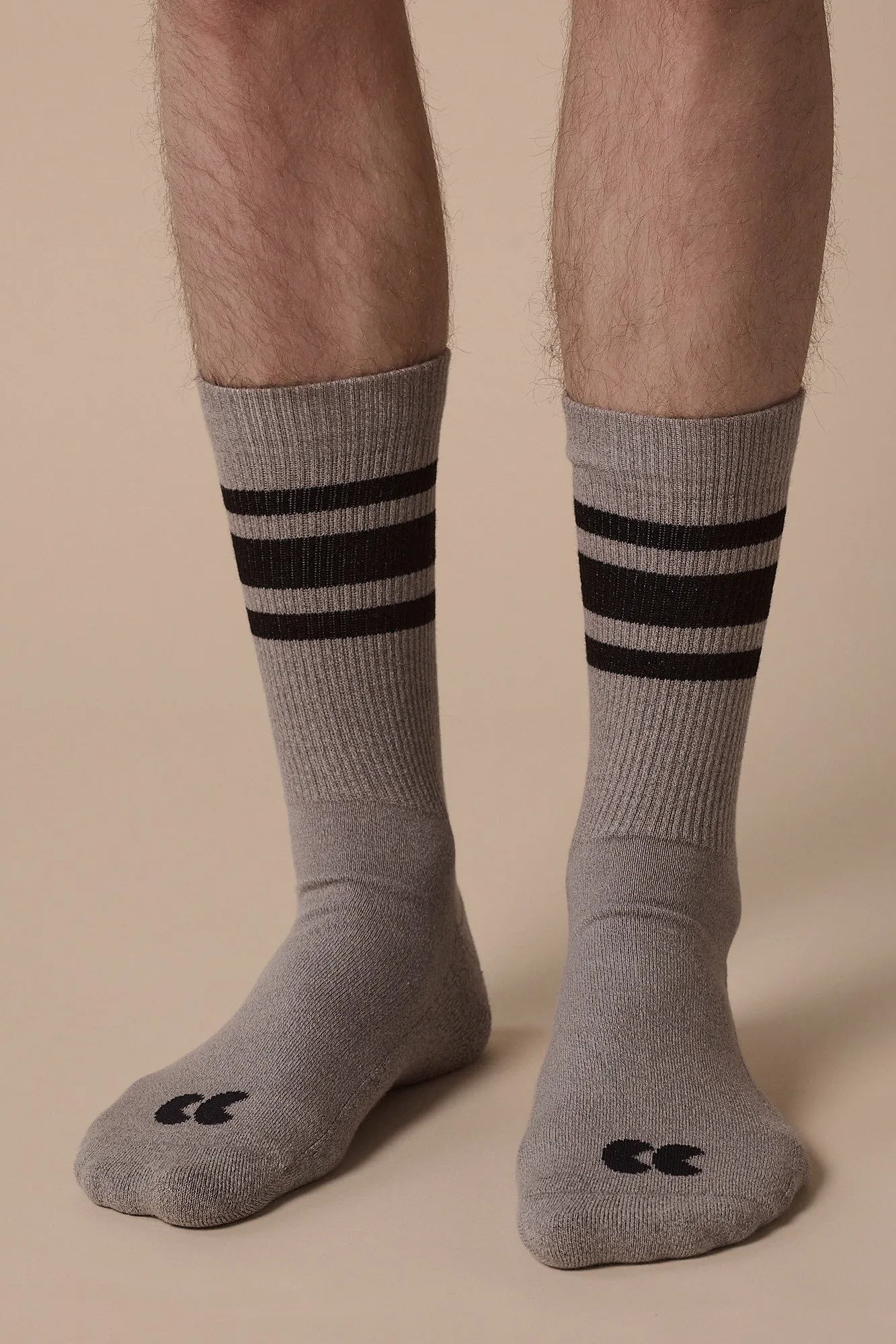 Sports Cotton Sock Calf 3 Pack - Grey/Mixed Stripe