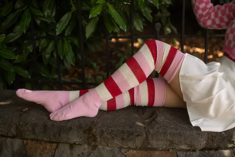 Strawberry Shortcake Stripes Thigh High Socks