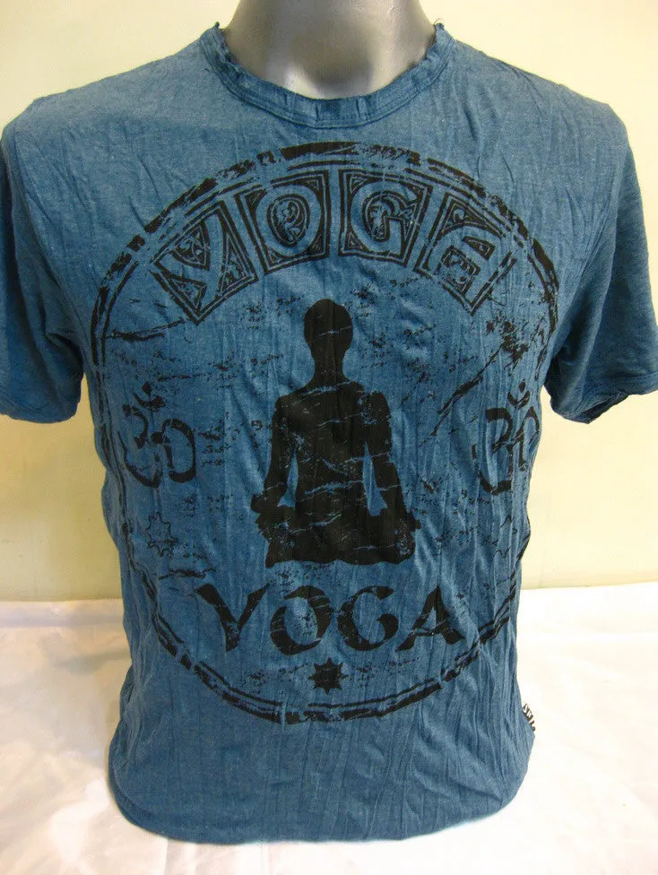 Sure Design Men's Infinitee Yoga Stamp T-Shirt Denim Blue