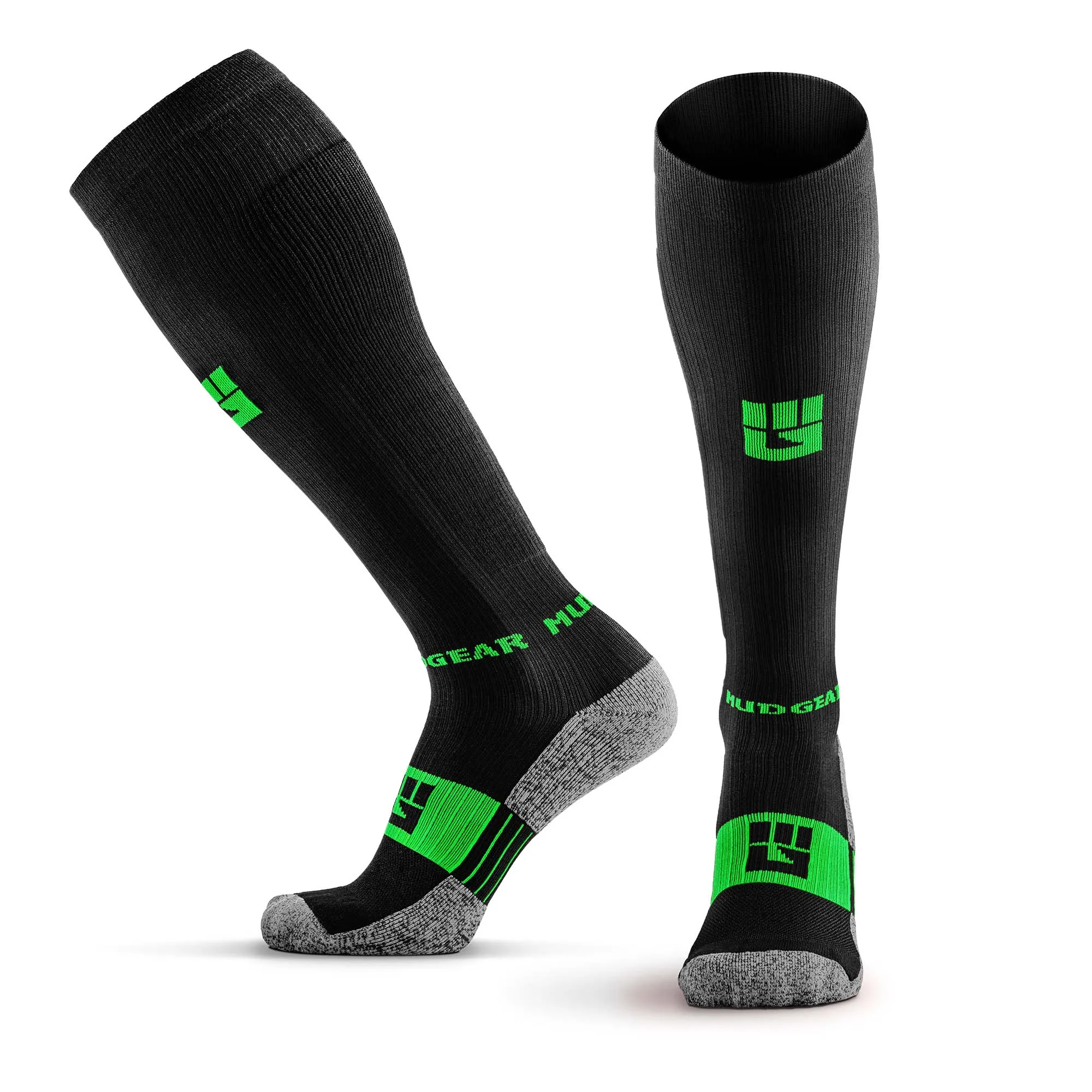 Tall Compression Socks (Black/Green)