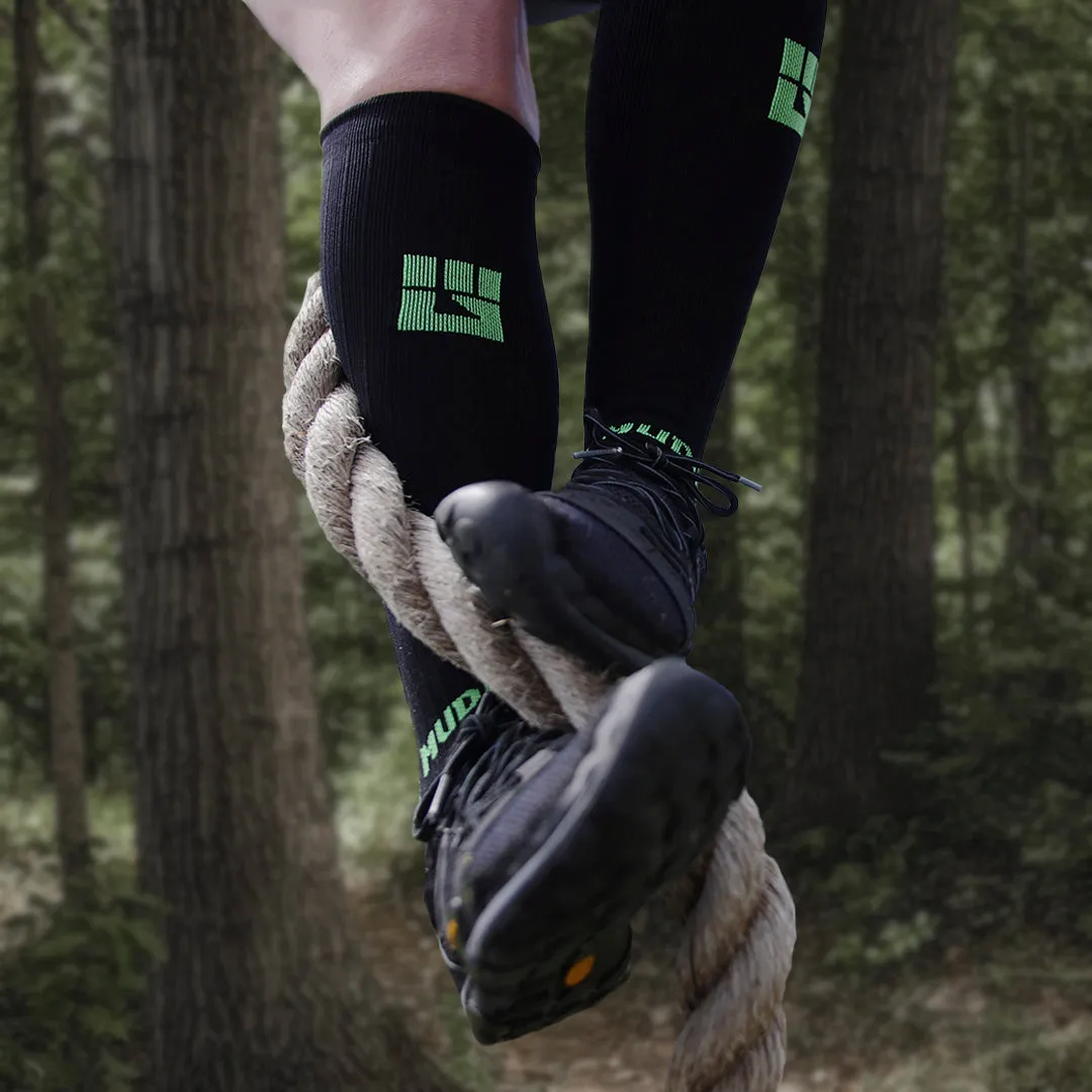 Tall Compression Socks (Black/Green)