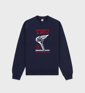 Torch Crewneck - Navy/Sports Red/White