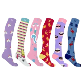 Unicorn Collection Compression Socks (6-Pairs)