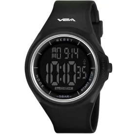 V2A Touch Controls Digital 5ATM Waterproof Unisex Sports Watch (Black Dial and Strap)