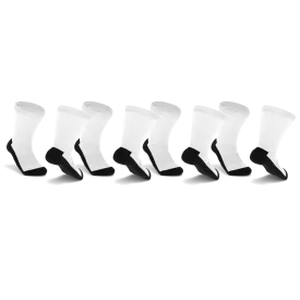 White With Black Bottoms Non-Binding Diabetic Thin Socks 4-Pack