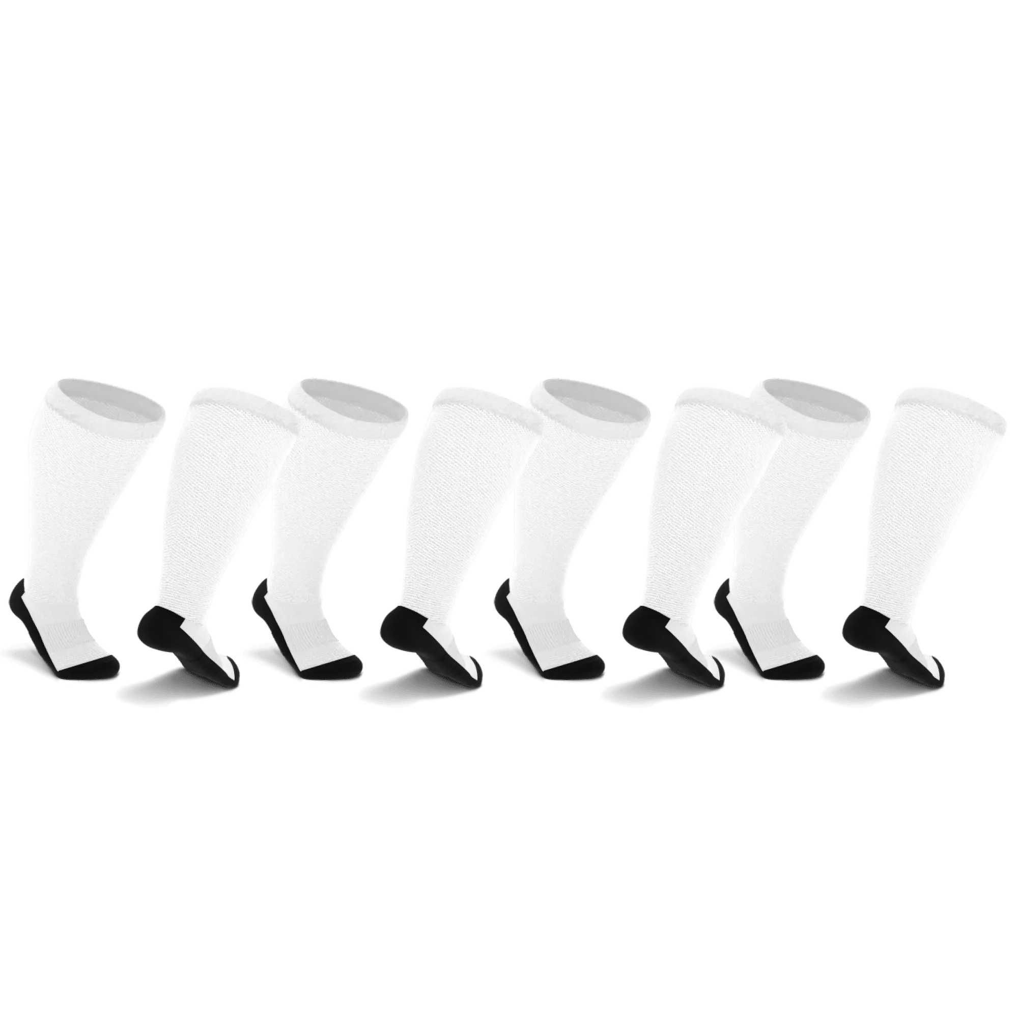 White With Black Bottoms Non-Binding Diabetic Thin Socks 4-Pack