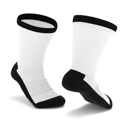 White With Black Bottoms Non-Binding Diabetic Thin Socks