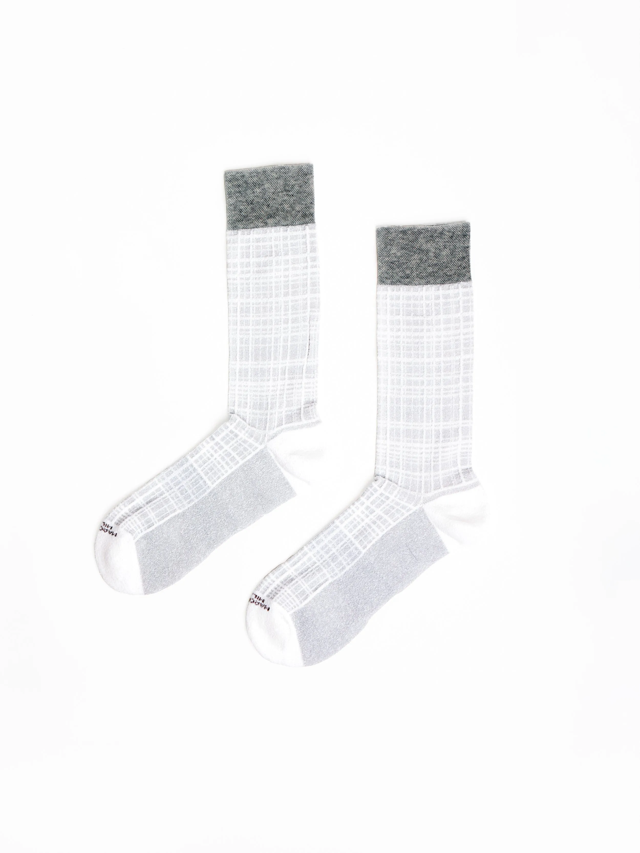 White/Grey Ribbed Socks