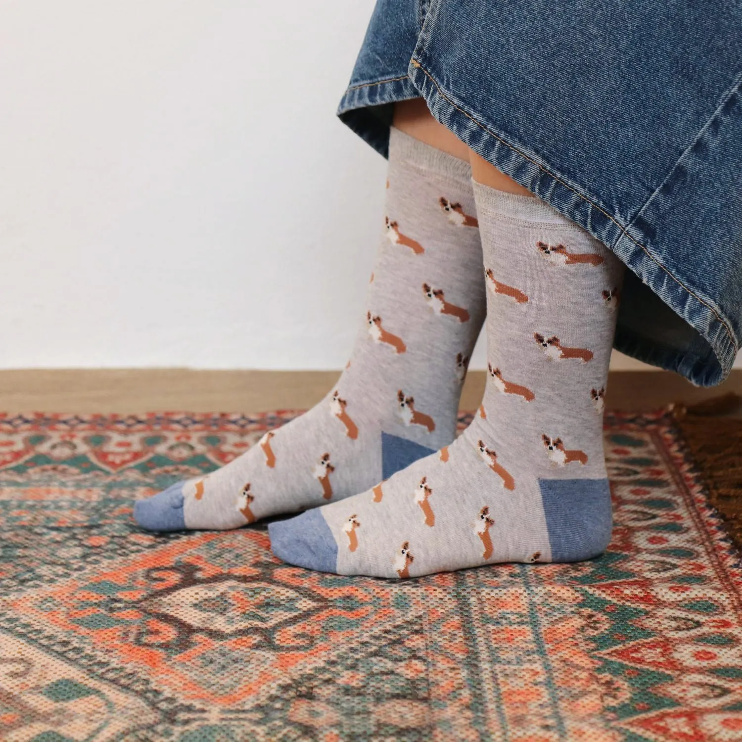 Women's Corgi Dog Cotton Socks