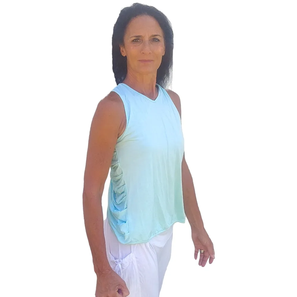 YOGAZ Eco-Friendly Modal Bow Cool Mint Green Dressy Tank Top