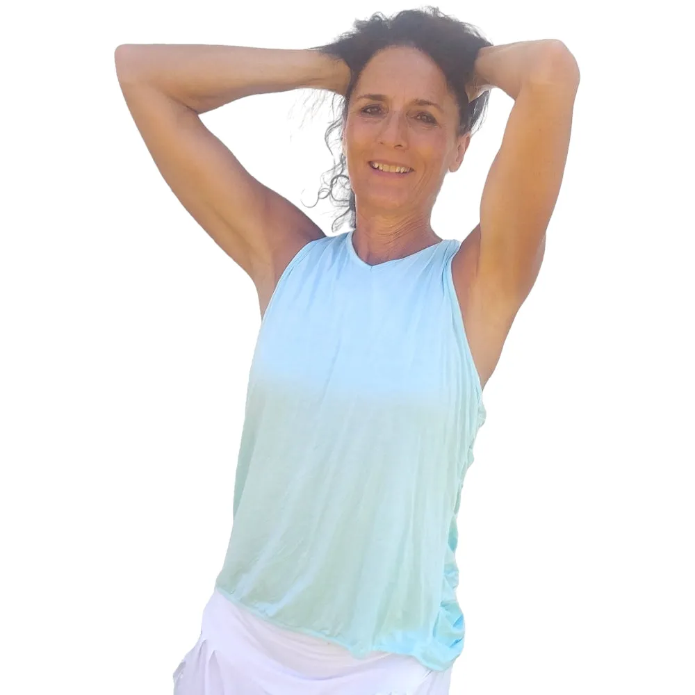 YOGAZ Eco-Friendly Modal Bow Cool Mint Green Dressy Tank Top