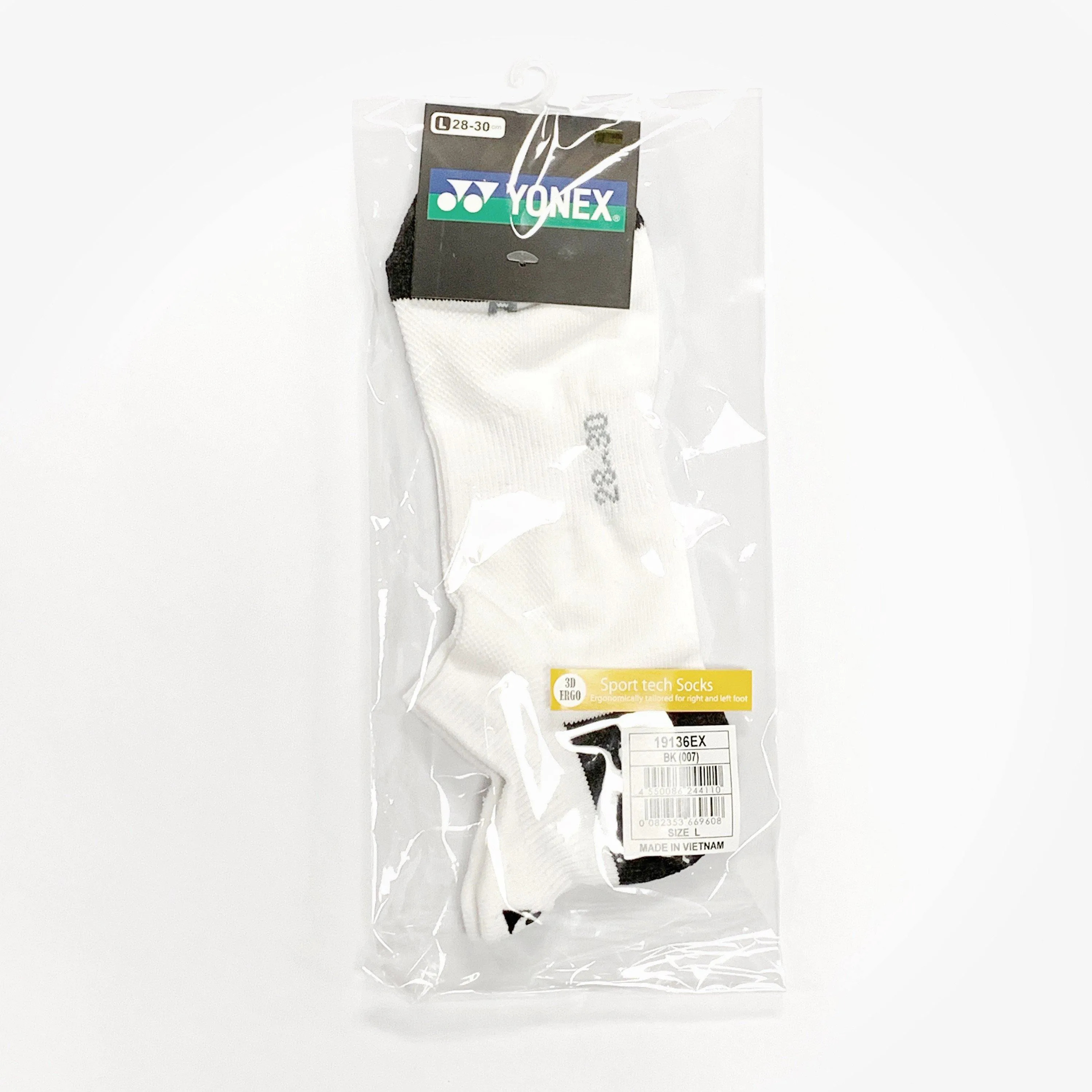 Yonex 19136EX 3D Ergo Low Cut Socks [Black/White]